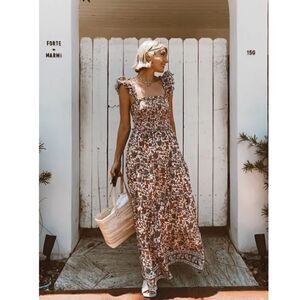 Love The Label by Anthropologie Mirabelle Ruffle Floral Maxi Dress